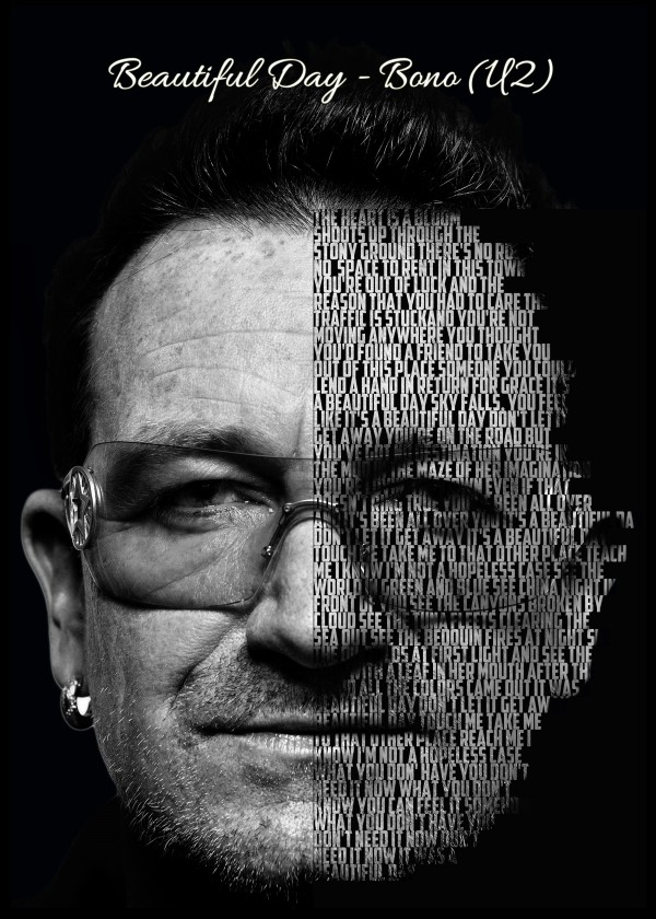 Beautiful Day  - Bono U2 Text art by Gunawan Rb